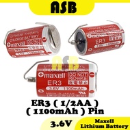 (1pc) MAXELL Lithium Battery 3.6V ( ER3 / ER17/33 / ER6 / ER17/50 ) ( Pin )