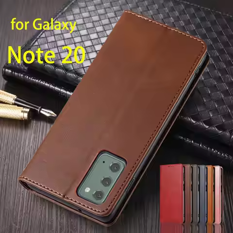 Leather Case for Samsung Galaxy Note 20 / Galaxy Note20 5G 6.7" Flip Holster Magnetic Attraction Cov