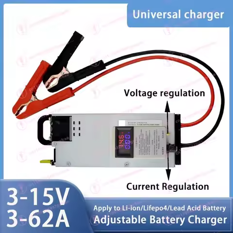 3-15V 3-62A 12V 62A Adjustable Charger 14.6V 62A 12.6v 62A 50A 40A 30A Lithium Polymer for Lithium I