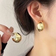 Half-tium earrings -925 silver 925 women's gold simple women's earrings