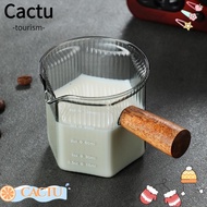 CACTU Milk Cup, Glass Vertical Grain Espresso Cup, Easy to Clean High Quality Gray Multipurpose Measuring Cup Milk Espresso Shot