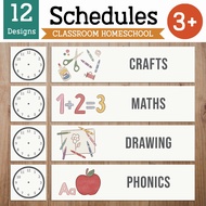 School Timetable, Classroom Schedule, Bulletin Board Kit, Montessori, Classroom Decor, Kindergarten 