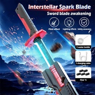 Colorful Streamer Glowing Spark blade Sword Toys with Spark & Smoke Effect Light Sword Collectible C