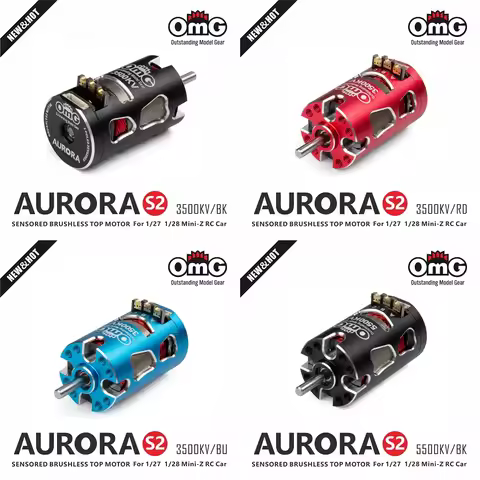 Omg Rc AURORA S2 S2Series Sensored Brushless Top Motor 3500KV 4500KV 5500KV for 1/27 and 1/28 Mini-Z