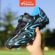 Boys' TPU Anti-slip Soccer Cleats, Long Studs for Outdoor Grass, Wear-resistant Training Kasut Bola 