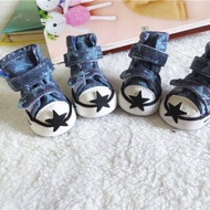 {[CLOSE2ME] 4 Colors} Star Canvas Shoes Dog Shoes Pet Shoes Teddy Bichon Anti-slip Shoes Dog Shoes S