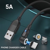 [黑色1米] 磁吸充電線 三合一磁吸數據線 3A快充磁吸線 [平行進口]