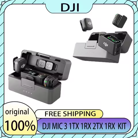 Original DJI Mic 3 Wireless Lavalier Mic 1TX 1RX 2TX 1RX Kit with Charging Case Adaptive Gain Contro
