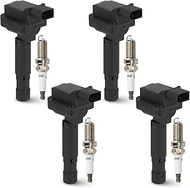 4PCS Ignition Coil Pack with 4PCS Iridium Spark Plug Compatible with 2003 2004 Mercedes-Benz C230 1.