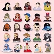 40 Styles Of Cartoon Celebrity Singer Painter Character Brooch Taylor Swift Van Gogh Famous Person Metal Badge Star Enamel Pin Clothing Accessories Jewelry Gift