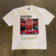 F1 Racing Short Sleeve, F40 Sports Car Pattern, Retro Street Hip Hop Style T-Shirt