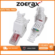 ZoeRax Tool Free RJ45 CAT6 Connector Ethernet Termination 23AWG-26AWG Cable Internet Plug Toolless