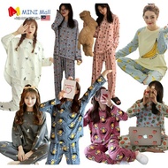 [Ready Stock] Sleepwear cute cartoon Women Pyjamas Print Loose Sleepwear
