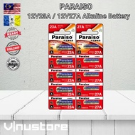PARAISO 12V Alkaline Battery (23A / 27A) for Autogate Remote, Car Alarm, Wireless Doorbell - Bateri 