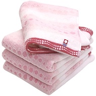 Imabari towel certified face towel hiorie geometric jacquard clair 4 piece set pink