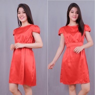 Oscar FS - ! Lady TOP DRESS - RED SATEN VERVET BACK SLETING BEST QUALITY (REAL PICT)