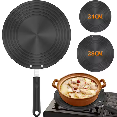 Induction Adapter Plate Double Sided Heat Diffuser Plate with Handle Non Slip Heat Conduction Induct