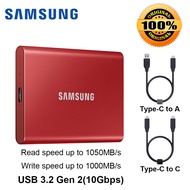 [Xhna70] Samsung T7 SSD แบบพกพาขนาด500GBดิสก์ภายนอกความจุ1TB 2TB ฮาร์ดไดรฟ์ดิสก์แบบแข็ง USB รุ่น3.2 