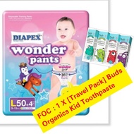 [CNY Promotion] Diapex Wonder Pant L50 FOC [Trial] Buds Children's Toothpaste