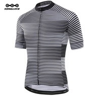 KEMALOCE Singapore Style Cycling Jersey Retro Bike Jersey White Race Breathable Stripe Bicycle Shirts