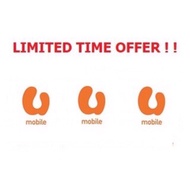 U mobile top up or bill payment rm100 -3%