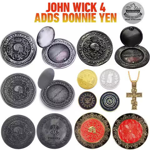 Movie John Wick Can Open Coin Big Size Badge Sofia Blood Oath Gothic Style Cosplay Coin Jewelry Deco