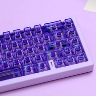 Transparent Purple Cherry Keycaps PC 114 Keys + 16 Colored Keycaps 3D Printed Letters for 60/84/98/1