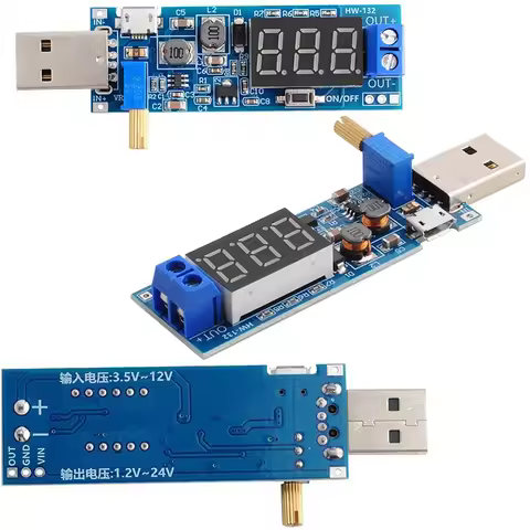 USB DC Boost Buck Converter USB Step UP/Down Power Supply USB DC Boost Module DC-DC 5V to 3.3V/12V A