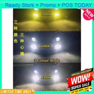 Tri Lamp Tone 3 Colour LED Headlight Foglamp Bulb Sport Light Speed Cob Car Motor Hi Low Fan H1 H3 H