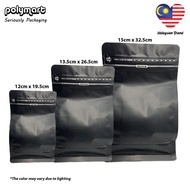 Coffee Bean Packing Black Pouch Bag With Ziplock & Degassing Valve for 250g / 500g / 1kg (100Pcs)