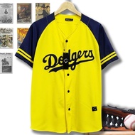 Dodgers Yellow Navy Sleeve baseball Jersey for Men and Women