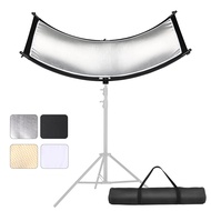 Clamshell Light Reflector/Diffuser,60x24 inch Photography Curved Arclight Lighting Reflector for Pho