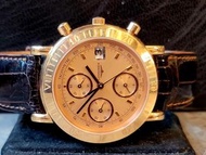 LONGINES Watch 男庄浪琴18K重庄黄金 18K Chronograph 自动日曆計時手錶連原廠浪琴黄金錶鉤 黃金重約82gm 38mm