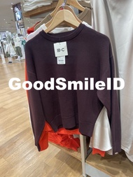 NEW Women Sweater Katun Lembut Crew Neck Kerah Bulat Long Sleeve Lengan Panjang Wanita JASTIP UNIQLO