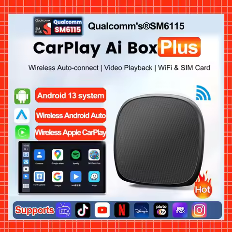 Android 13 Ai Box QCM 6115 Wireless Carplay And Android Auto CarPlay WiFi 4g LTE GPS Built-in For Vo