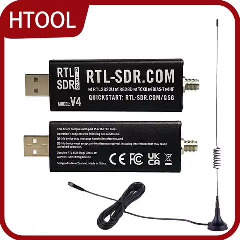 HTOOL SDR V4 Software Defined Radio Receiver RTL-SDR V4 RTL2832U 1PPM TCXO HF BiasT SMA Software Def