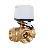 1/2" 3/4" 1" 1-1/4" 1-1/2" 3 Way IP65 Waterproof Motorized Ball Valve 3-Wire 2 Control T Type Brass 