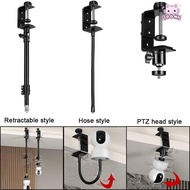 SOONA Mini Camera Holder, No Punching Clip Fixation Baby Monitor Bed Bracket, 360° Rotation Retracta