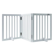 SucceBuy Free Standing Dog Gate Freestanding Pet Gate 3 Panels Foldable Dog Gate for Narrow Passagew