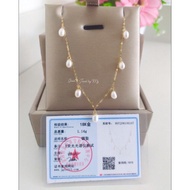 GoldandJewel 18K Gold Fresh Water Pearl Necklace in 18K Gold HK Setting with authenticity card ladies women accessories gold jewelry real and pawnable