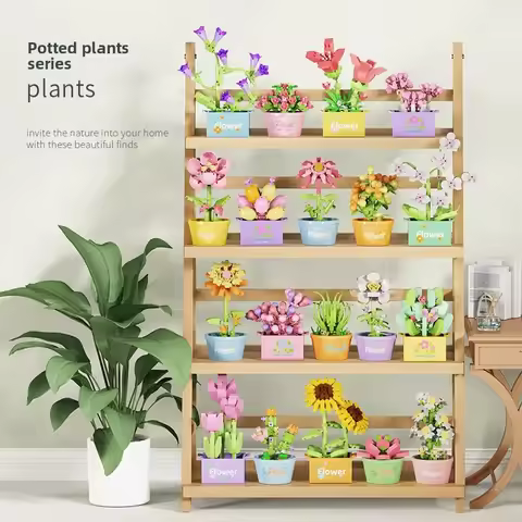 Bouquet Flower Mini Diy Building Block Toys for Children Bricks Blocks for Adults Constructor Micro 