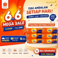 6.6 [Pack of 6] Nice Facial Tissue 320 Sheets x 6 Pack | Buy 2 Get 1 Free Packaging | Facial Tissue