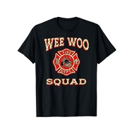WEE WOO SQUAD Funny Firefighter Badge Marshal Fire Truck T-Shirt