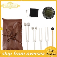 [TopFashion] Tuning Fork Set with Activator 128Hz 256Hz 512Hz 432Hz for Sound for Healing, Therapy K