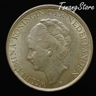 Uang Kuno Koin Perak Belanda 2.5 Gulden Wilhelmina 1943 Denver-197