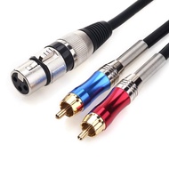 tisino XLR to RCA Y-Cable, XLR Female to Dual RCA Adapter Y-Splitter Duplicator Lead Unbalanced Ster