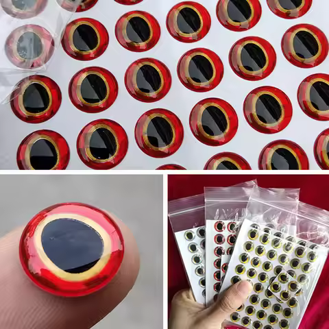 100pcs/lot Fishing Lure Eyes Fish Eye For Fly Tying 3D-Holographic Stickers 6/8/10/12mm Professional