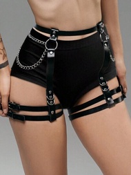 1 pieza Cadena corporal de liga de muslo gótico para mujer Accesorios de joyería Cinturón de cintura gótica con liga para lencería sexy