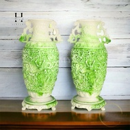 Water hyacinthbag carved with nine dragons and pearls, 35 cm high, HANMYNGHE cast stone powder