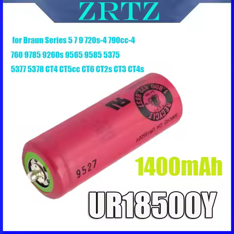 New ZRTZ 1400mAh UR18500Y Battery for Braun Series 5 7 9 720s-4 790cc-4 760 9785 9260s 9565 9585 537